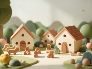 발도르프 원목 유아 교구 오스타이머 동물 피규어