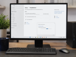 와이파이는 연결됐지만 인터넷 없음으로 표시된 Windows 네트워크 설정 화면