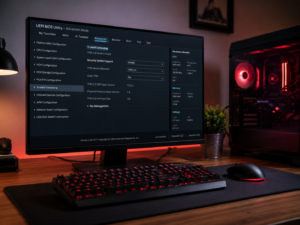 BIOS 화면에서 Trusted Computing 또는 TPM 2.0 설정을 확인하는 모습