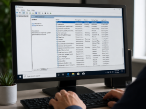 서비스 목록에서 SysMain과 Windows Search를 확인하는 화면